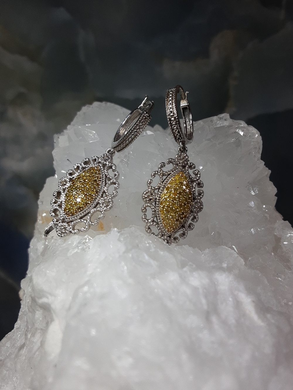 925 Yellow Diamonds earrings.